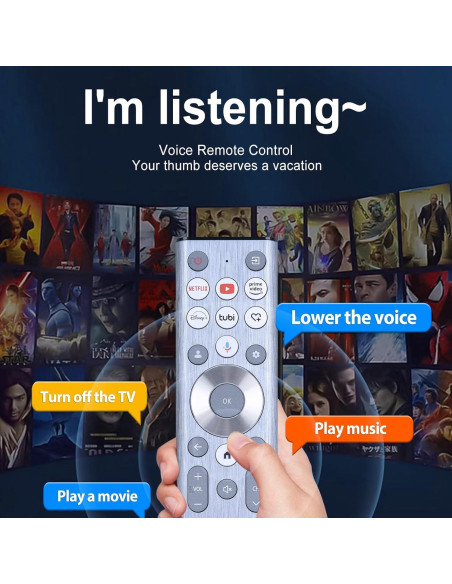 Control Remoto de Voz WDZP para Hisense U6 U7 U8 4K UHD