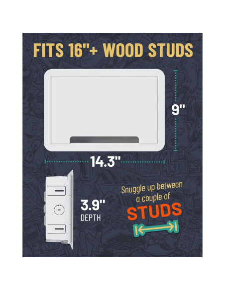 Caja de Medios Empotrada ECHOGEAR 22.86x36.32 cm WiFi