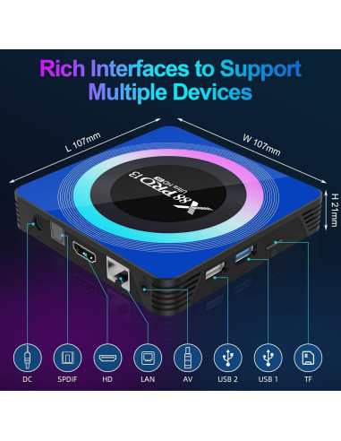 Android TV Box Sidiwen X10 4GB RAM 64GB 8K WiFi Bluetooth