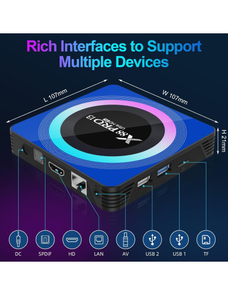 Android TV Box Sidiwen X10 4GB RAM 64GB 8K WiFi Bluetooth