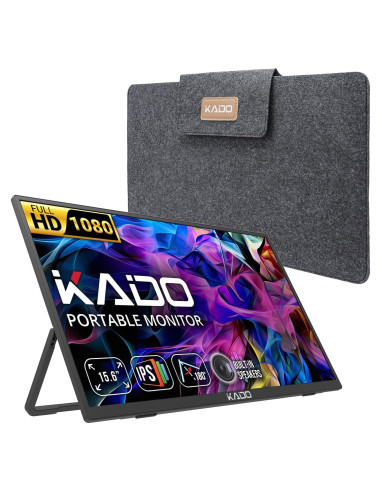 Monitor Portátil Kado 15.6" FHD 1080p IPS con Altavoces