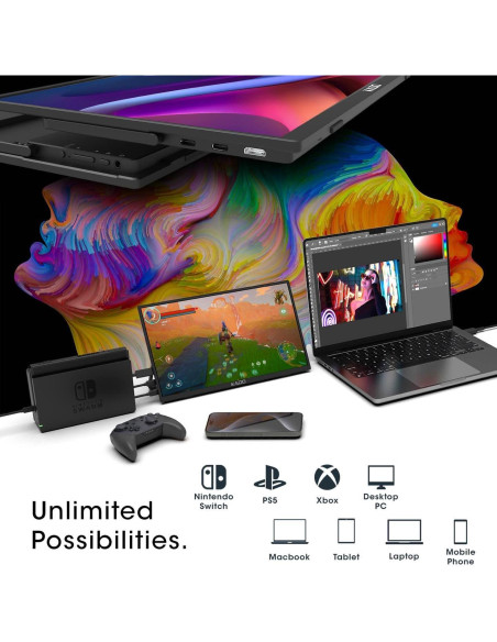 Monitor Portátil Kado 15.6" FHD 1080p IPS con Altavoces