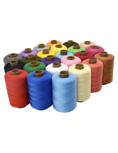 Juego de 24 carretes de hilo de costura SHRJ 1000 yardas algodón