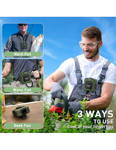 Ventilador Portátil GOSALISU 10400mAh Recargable 100 Velocidades