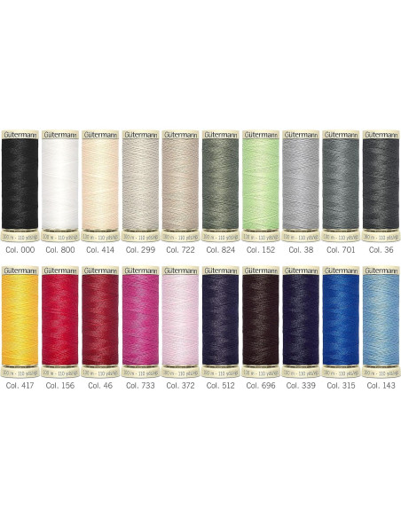 Juego de Hilos Gutermann Sew-All 100m - Paquete de 20 Colores Juego de Hilos Gutermann Sew-All 100m - Paquete de 20 Colores