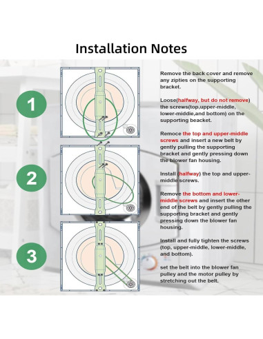 Correa Ventilador Secador Portátil Superbobi PAN725SF