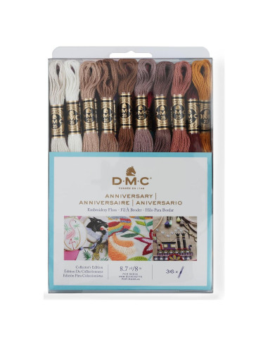 Colección de Hilos de Bordar DMC, 36 Madejas de Colores