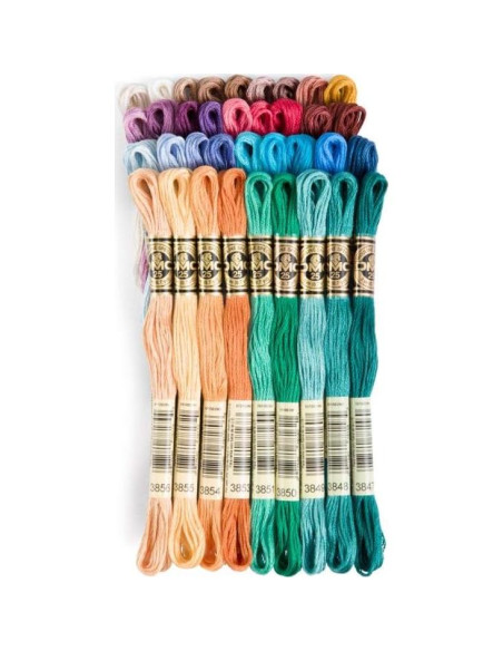 Colección de Hilos de Bordar DMC, 36 Madejas de Colores Colección de Hilos de Bordar DMC, 36 Madejas de Colores