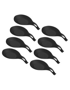 Soporte de Cuchara de Silicona uxcell 8 Piezas Negro