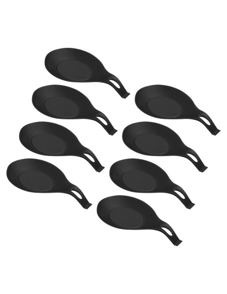 Soporte de Cuchara de Silicona uxcell 8 Piezas Negro