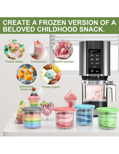 Recipientes Ninja Creami 16oz - Paquete de 4 Colores