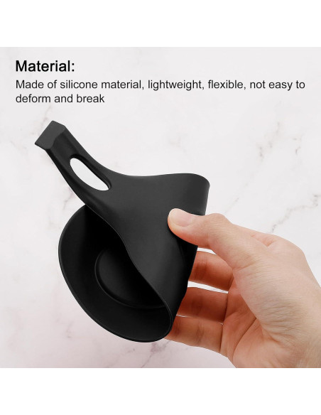 Soporte de Cuchara de Silicona uxcell 8 Piezas Negro