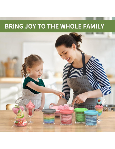 Recipientes Ninja Creami 16oz - Paquete de 4 Colores