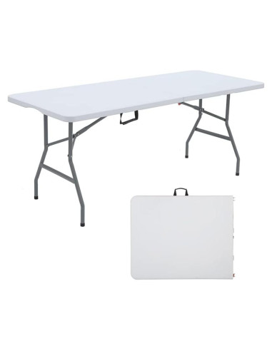 Mesa Plegable de Comedor ANJONG ANJ 1.83 m Blanca 149.68 kg