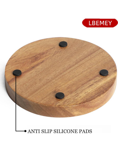 Soporte para Cucharas de Madera Acacia LBEMEY Antideslizante