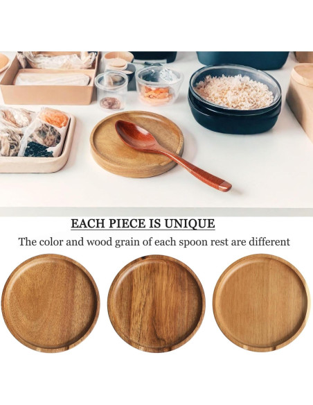Soporte para Cucharas de Madera Acacia LBEMEY Antideslizante