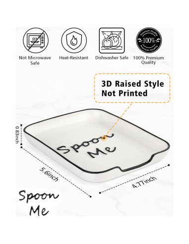 Soporte de Cuchara Cerámica FIRJOY Blanco Resistente al Calor