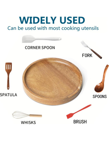 Soporte para Cucharas de Madera Acacia LBEMEY Antideslizante