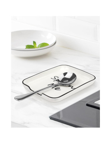 Soporte de Cuchara Cerámica FIRJOY Blanco Resistente al Calor