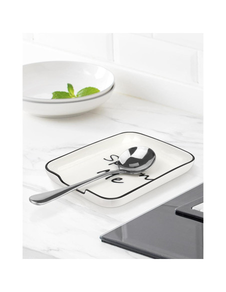 Soporte de Cuchara Cerámica FIRJOY Blanco Resistente al Calor