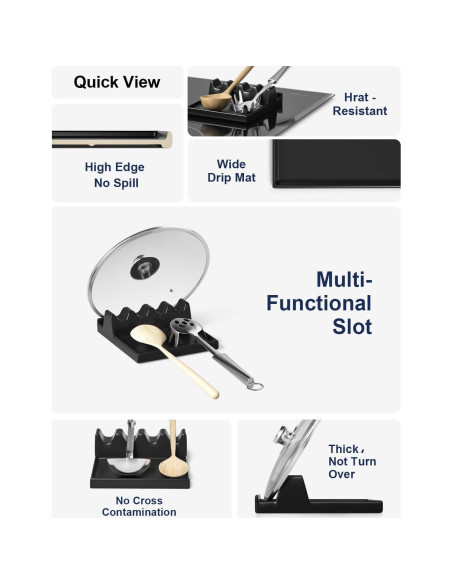 Soporte para Cuchara de Cerámica LE TAUCI Negro 15.75 cm