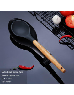 Reposap cucharas negro mate HOMQUEN acero inoxidable 24,13 cm 2