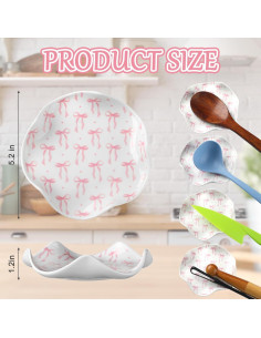 Soporte para cuchara de cerámica Teenyyou Lazo Rosa 13,21 cm 2