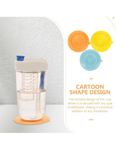 3 Ventosas de Silicona Antideslizantes para Vajilla - Amarillo, Azul, Naranja