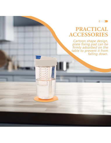 3 Ventosas de Silicona Antideslizantes para Vajilla - Amarillo, Azul, Naranja