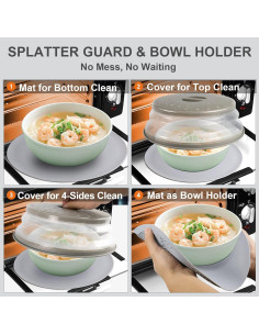 Tapete Microondas Aidacom 30 cm y Cubierta Alimentos Gris 2