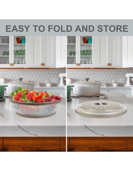 Tapete Microondas Aidacom 30 cm y Cubierta Alimentos Gris