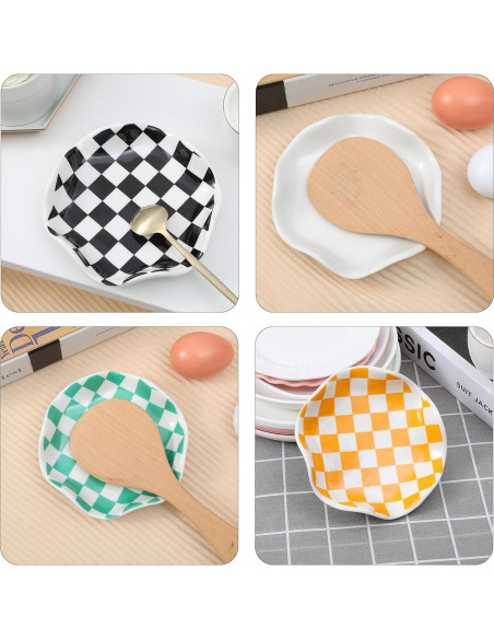 Soporte para cucharas de cerámica Dubtnion 13,46 cm negro/blanco