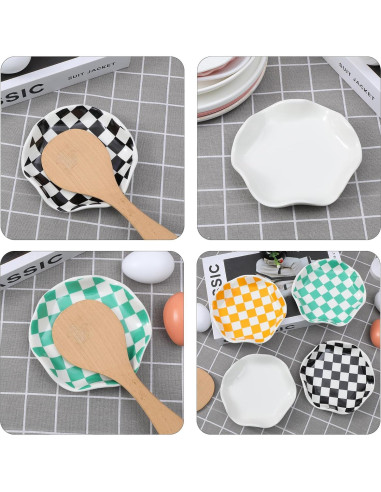 Soporte para cucharas de cerámica Dubtnion 13,46 cm negro/blanco