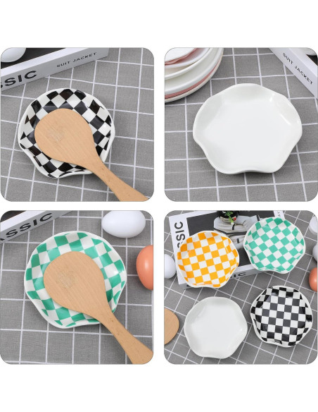 Soporte para cucharas de cerámica Dubtnion 13,46 cm negro/blanco