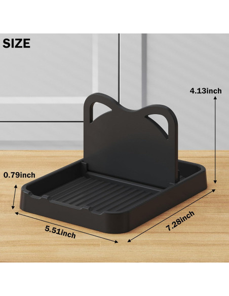 Soporte para Cucharas H&W 2 Piezas Negro Plegable Cocina