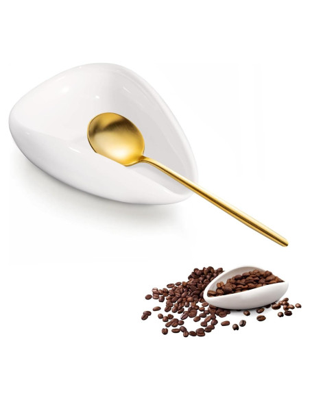 Soporte de Cuchara de Cerámica Blanca Multifuncional 9x8.9 cm