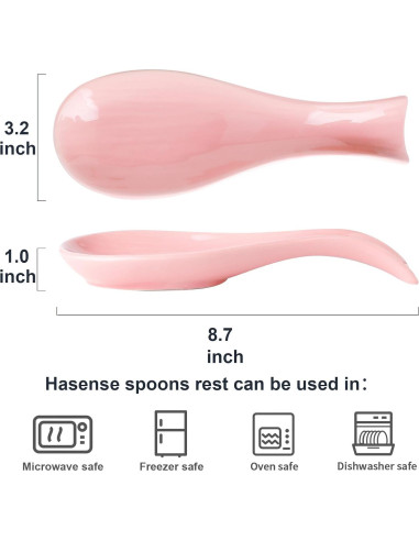 Soporte para cuchara cerámica Hasense rosa 22x8 cm