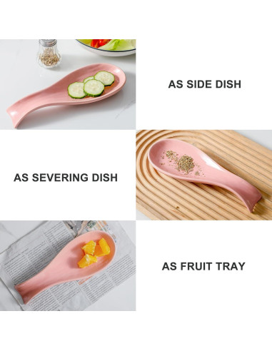 Soporte para cuchara cerámica Hasense rosa 22x8 cm