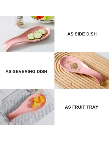 Soporte para cuchara cerámica Hasense rosa 22x8 cm