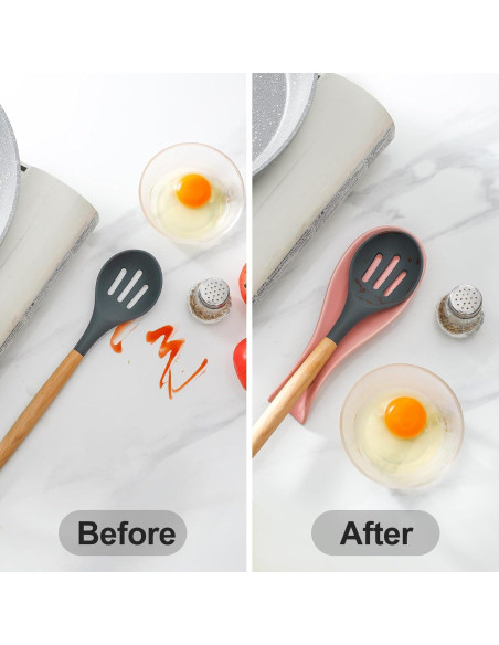 Soporte para cuchara cerámica Hasense rosa 22x8 cm