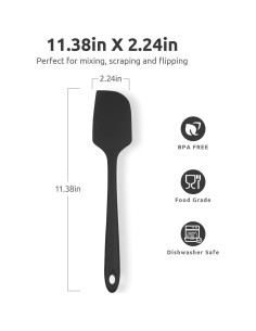 Espátula de Silicona U-Taste 29 cm Resistente al Calor Negro 2