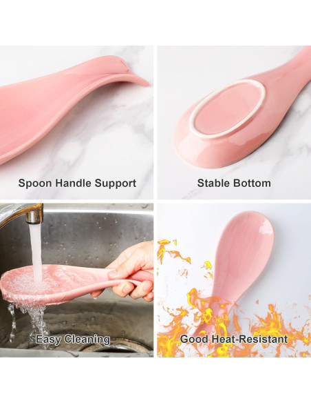 Soporte para cuchara cerámica Hasense rosa 22x8 cm