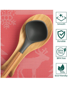 Soporte para cuchara de bambú ZTHapwa 26.9 cm moderno 2