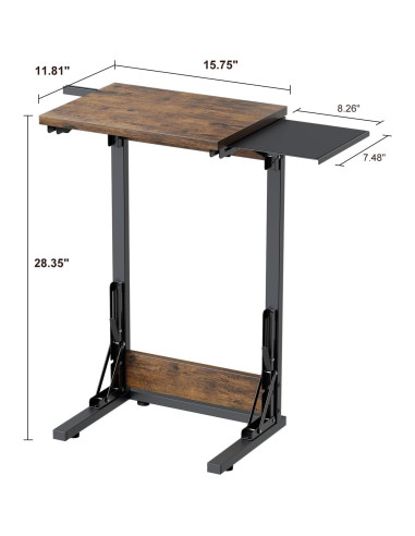 Mesa Plegable para TV Evermagin Marrón Rústico 72 cm