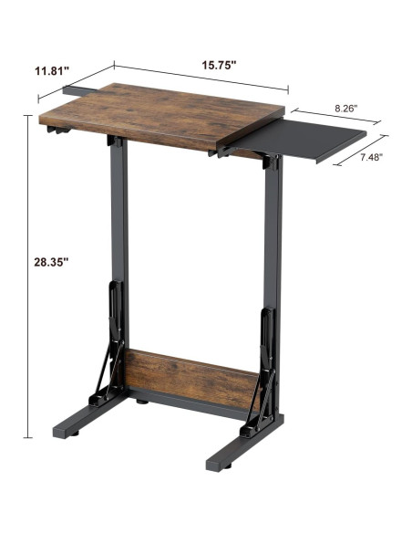 Mesa Plegable para TV Evermagin Marrón Rústico 72 cm