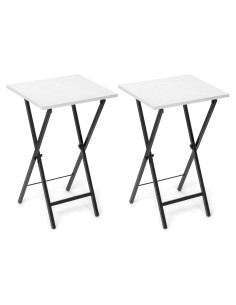 Juego de 2 mesas de bandeja Acovy RY-TV-TRAY blancas