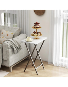 Juego de 2 mesas de bandeja Acovy RY-TV-TRAY blancas 2