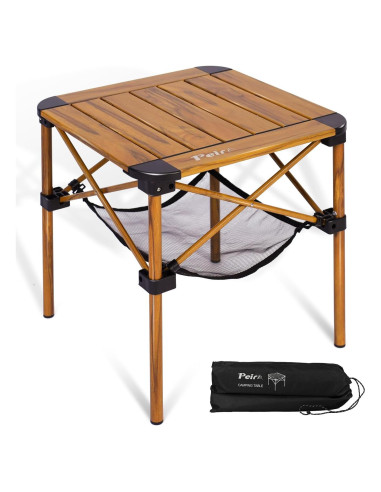 Mesa de Camping Plegable Peirhw Efecto Madera 40 cm