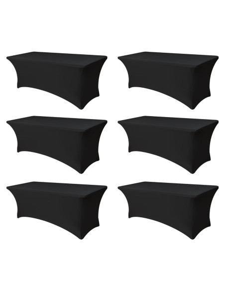 Manteles Ajustados de Spandex Negros Enjoyidea 6 Pies - 6 Unidades