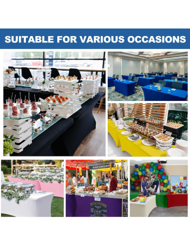 Manteles Ajustados de Spandex Negros Enjoyidea 6 Pies - 6 Unidades